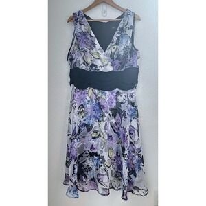 Connected Woman Y2K Fairy Whimsical Floral V Neck Empire Waist Dress Sz 16W READ